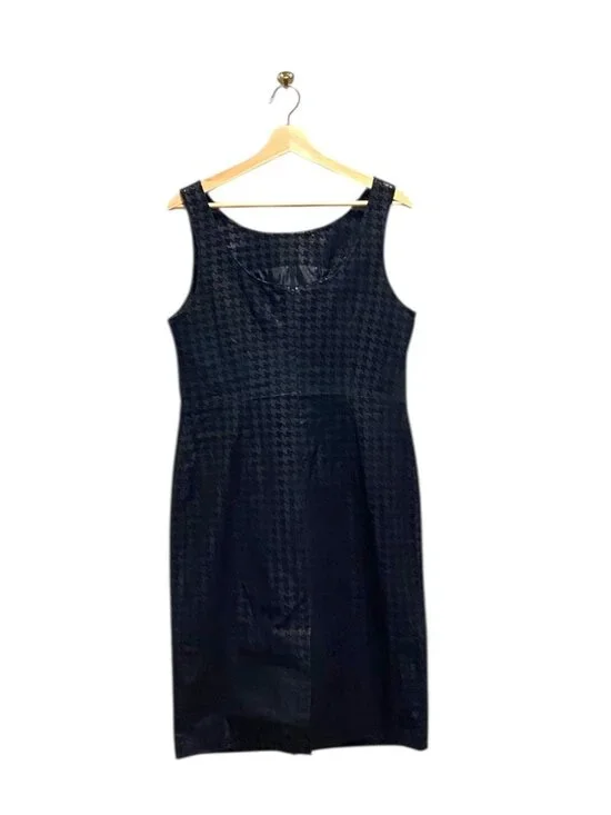 Cache Houndstooth Genuine Leather Dress Black Size 12 NWT Y2K Minimalist Vintage - Picture 9 of 11